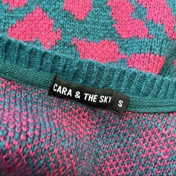 Cara & The Sky Elizabeth Animal Midi Knitted Dress Teal Size Small - Picture 8 of 9